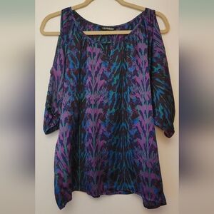 Express Purple and Blue Blouse
